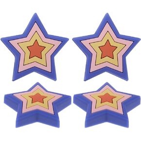 Cartoon Silicone Drawer Pull Handles for Cabinet, 4pcs Star-Shaped Soft Non-Slip Furniture Knobs, Single Hole Kitchen Cupboard Pulls for ’s Wardrobe in Saudi Arabia