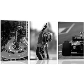 JCKYIWS 3pcs Formula 1 Black and White Wall Art 12x16 inches Unframed | F1 Racing Car & Victory Themed Prints poster Masculine Wall Decor for Man Cave Game Room Garage in Saudi Arabia
