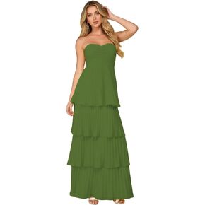 Chiffon Floral Bridesmaid Dresses Long Ruffle Tiered Wedding Guest Dress in Saudi Arabia
