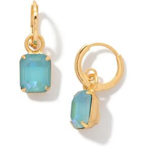 Sorrelli Octavia Huggie Hoop Earrings – Emerald-Cut Summer Blue Delite Crystal Drop on Dainty Hoop in and Gold-Tone Finish in Saudi Arabia