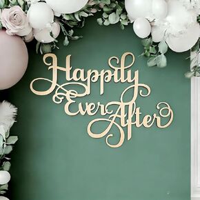Wooden Happily Ever After Sign for Backdrop,Wedding Wall Sign,Bridal Shower Decorations for Bachelorette Party Engagement Party Decor Photography Background in Saudi Arabia