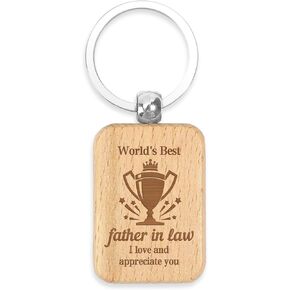 Father in Law Christmas Gifts,Gifts for Father in Law Wooden Keychain,Gift for Dads,Dads Christmas Presents,Daddy Present from Daughter,Valentines Day Presents for Him,Mens Present for Christmas in Saudi Arabia