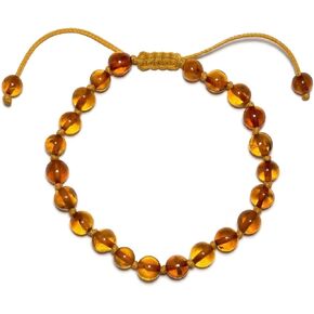 8 Year Old Girl Birthday Gift - Adjustable Baltic Amber Bracelet for Girls - Genuine Beaded Jewelry Gifts for 8 Year Old Girls - Handmade Happy Birthday Bracelets - Cognac Color, Polished Beads in Saudi Arabia