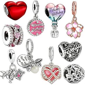 S925 Silver Charm for Bracelet Necklace Sterling Silver Dangles Love Confession Heart Spiral for Women in Saudi Arabia