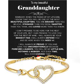 Larvincy To My Beautiful Granddaughter Bracelet With Heartfelt Message & Elegant Box - Granddaughter Gifts from Grandma Grandparents, Love Jewelry On Valentines Day, Birthday, Graduation, Christmas in Saudi Arabia