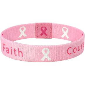 Nanafast Breast Cancer Awareness Wristband - Elastic Pink Ribbon Bracelet for Women in Saudi Arabia