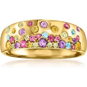 Ross-Simons 0.45 ct. t.w. Scattered Multi-Gemstone Ring in 18kt Gold Over Sterling in Saudi Arabia