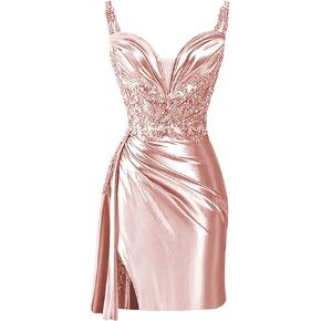 Lace Beaded Homecoming Dresses Short Satin Prom Dresses for Teens in Saudi Arabia