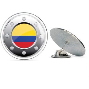 Colombia Metal Flag Round Metal 0.75" Lapel Pin Hat Shirt Pin Tie Tack Pinback in Saudi Arabia