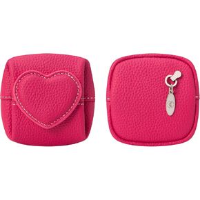 Royal Bagger Genuine Cowhide Leather Mini Coin Purse for Women, Square Small Wallet with Heart-Shaped Closure 1604 (Light Pink) in Saudi Arabia