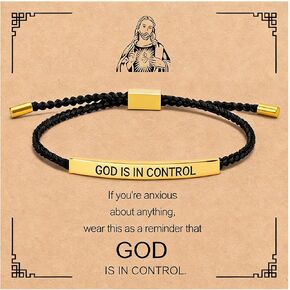 72ore God Is In Control Bracelet Jesus Bracelets Christian Faith Jewelry Inspirational Religious Gift for Women Men Encouragement Scripture Bracelets in Saudi Arabia