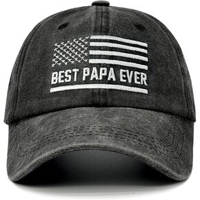 Papa Hat for Men, Papa Gifts, Fathers Day Birthday Gift for Dad Grandpa, Adjustable Cotton Lightweight Breathable Embroidered Baseball Cap Black in Saudi Arabia