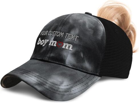 Ponytail Cap Women's Baseball Cap Embroidered Boy Mom Style B Sun Hat with Ponytail Hole High Pony Hat in Kuwait