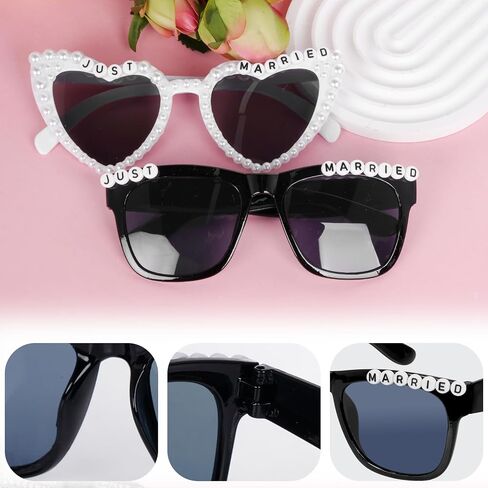 2 Pack Just Married Sunglasses Bride and Groom Sunglasses for Just Married Wedding Party Decor Gift for Bridal Shower in Saudi Arabia