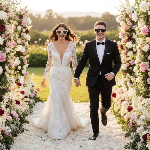 2 Pack Just Married Sunglasses Bride and Groom Sunglasses for Just Married Wedding Party Decor Gift for Bridal Shower in Saudi Arabia