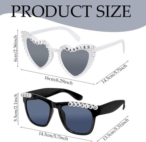 2 Pack Just Married Sunglasses Bride and Groom Sunglasses for Just Married Wedding Party Decor Gift for Bridal Shower in Saudi Arabia