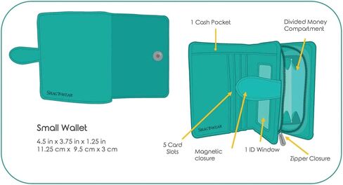 Shag Wear Blue Heron Small Nature Wallet for Women and Teen Girls Vegan Faux Leather Beige 4.5" in Kuwait