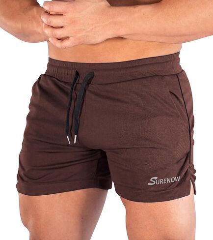 Surenow Mens Running Gym Shorts 3 Inch Breathable Lightweight Athletic Sport Shorts Training Workout Shorts with Pockets in Kuwait