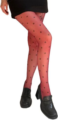 ROAONOCOMO Colorful Polka Dot Tights Sheer High Waist Pantyhose Y2K Cute Printed Tights Soft Stretch Stockings in Saudi Arabia