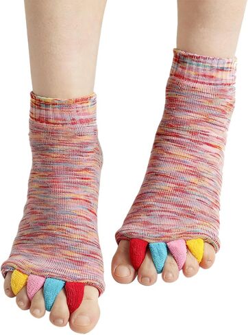 Toe Separator Socks, Happy Feet Socks, Comfortable Yoga for Women and Men,Suitable for Yoga, Pilates and Everyday Activities in Saudi Arabia