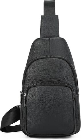 Genuine Leather Sling Bags for Men Crossbody Purse Vintage Small Messenger Shoulder Bag for Phone Side Chest Daypack Bag in Saudi Arabia