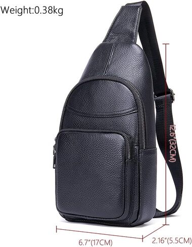 Genuine Leather Sling Bags for Men Crossbody Purse Vintage Small Messenger Shoulder Bag for Phone Side Chest Daypack Bag in Saudi Arabia