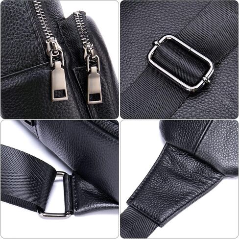 Genuine Leather Sling Bags for Men Crossbody Purse Vintage Small Messenger Shoulder Bag for Phone Side Chest Daypack Bag in Saudi Arabia