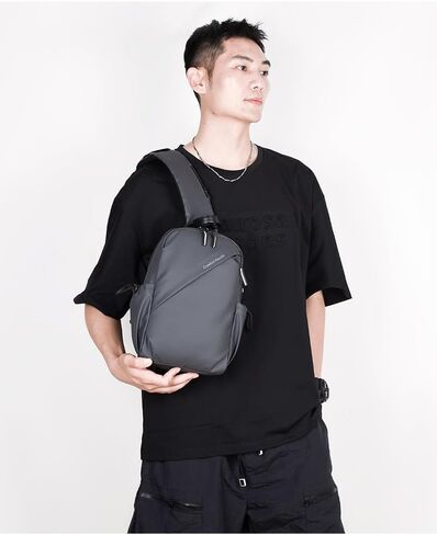Men’s Crossbody Chest Bag – Water-Resistant Nylon Sling Backpack with Multiple Pockets, Lightweight Casual Daypack for Commute, Outdoor Trips & Daily Errands in Kuwait