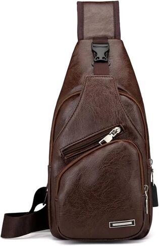 Men’s Multi-Pocket Sling Backpack, USB Charging Crossbody Bag for Work, Travel and Outdoor Activities in Kuwait