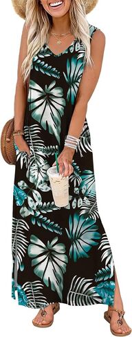 XIEERDUO Maxi Summer Dresses for Women 2026 Beach Vacation Clothes Spring Boho Cruise Sundresses with Pockets S-2Xl in Kuwait