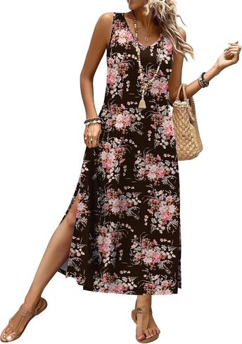 XIEERDUO Maxi Summer Dresses for Women 2026 Beach Vacation Clothes Spring Boho Cruise Sundresses with Pockets S-2Xl in Kuwait