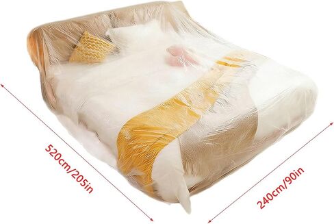2 Pack Sofa Dust Covers Dustproof Couch Protector Plastic Moving and Storage Covers for Furniture Moves Protection Queen Bed King Bed Home Renovation Wall Painting Basement Garage in Kuwait