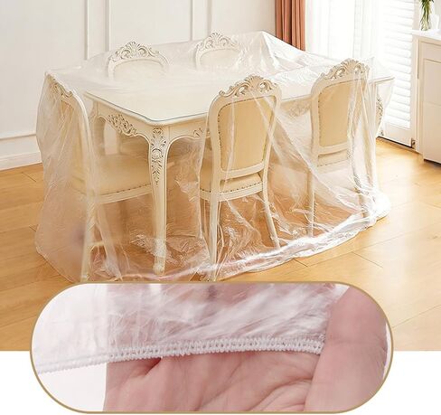2 Pack Sofa Dust Covers Dustproof Couch Protector Plastic Moving and Storage Covers for Furniture Moves Protection Queen Bed King Bed Home Renovation Wall Painting Basement Garage in Kuwait