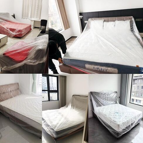 2 Pack Sofa Dust Covers Dustproof Couch Protector Plastic Moving and Storage Covers for Furniture Moves Protection Queen Bed King Bed Home Renovation Wall Painting Basement Garage in Kuwait