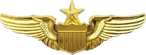 Pilot Pin,Pilot Wings Pin,Gold Air Force Senior Pilot Wing Badge | Metal Aviator Lapel Pin for Hat,Shirt,Uniform,Costume,gold ,Senior Pilot Wing Design.Gift for Pilots,Aviation Enthusiasts in Kuwait