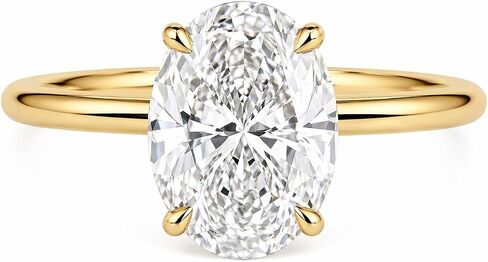 14K Gold Plaed Moissanite Wedding Gift, 4 CT Oval Diamond wedding Ring, luxury jewelry, Solitaire Ring, Personalized,Gift for Her Gifted for her, Size 3-12 (USA) in Saudi Arabia