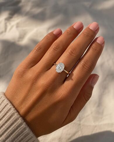 14K Gold Plaed Moissanite Wedding Gift, 4 CT Oval Diamond wedding Ring, luxury jewelry, Solitaire Ring, Personalized,Gift for Her Gifted for her, Size 3-12 (USA) in Saudi Arabia