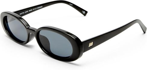 Le Specs Outta Love+ Sunglasses - Black, Oval, Unisex, Micro 90s Sleek Style in Saudi Arabia