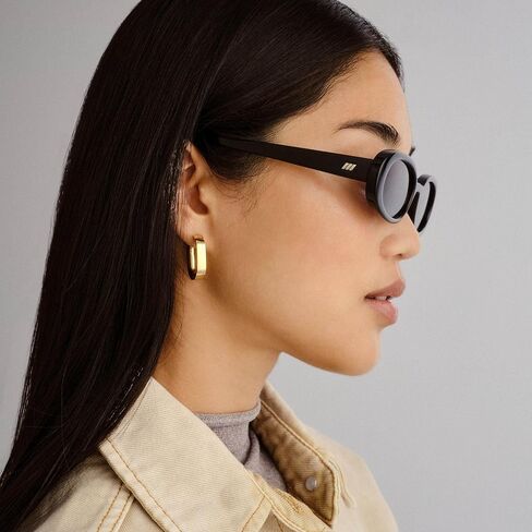 Le Specs Outta Love+ Sunglasses - Black, Oval, Unisex, Micro 90s Sleek Style in Saudi Arabia