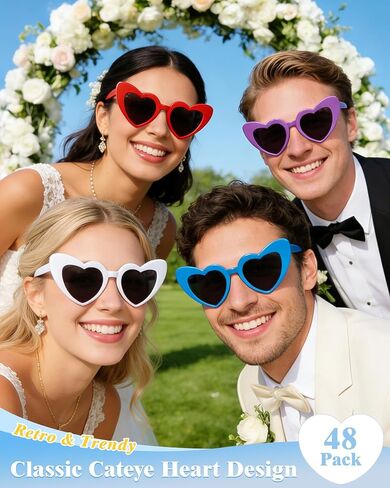 Wholesale 48 Pack Heart Shaped Sunglasses Bulk Wedding Gifts Bachelorette Bridal Party Favors for Guests Reception in Saudi Arabia