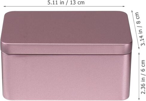 NUOBESTY Rectangle Tinplate Tea Storage Box with Lid Metal Tin Box for Tea Leaf Candy and Small Item Organizer Portable Home Storage Container 5.11X3.14X2.36 Inches in Kuwait