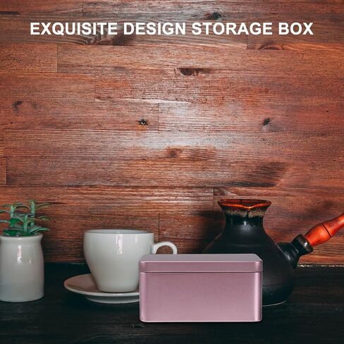 NUOBESTY Rectangle Tinplate Tea Storage Box with Lid Metal Tin Box for Tea Leaf Candy and Small Item Organizer Portable Home Storage Container 5.11X3.14X2.36 Inches in Kuwait