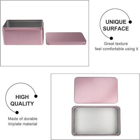 NUOBESTY Rectangle Tinplate Tea Storage Box with Lid Metal Tin Box for Tea Leaf Candy and Small Item Organizer Portable Home Storage Container 5.11X3.14X2.36 Inches in Kuwait