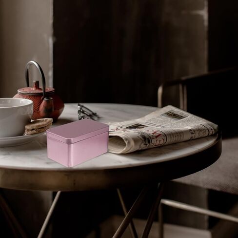 NUOBESTY Rectangle Tinplate Tea Storage Box with Lid Metal Tin Box for Tea Leaf Candy and Small Item Organizer Portable Home Storage Container 5.11X3.14X2.36 Inches in Kuwait