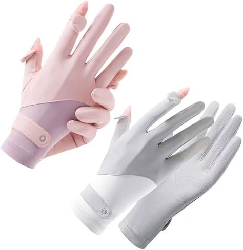 2 Pack UV Protection Summer Gloves for Women Smooth Grip Driving Cycling Gloves for Outdoor Daily Wear in Kuwait