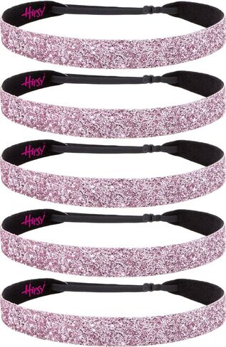 Hipsy Women's Adjustable No Slip Light Pink Bling Glitter Team Sports Headband Multi Packs in Saudi Arabia