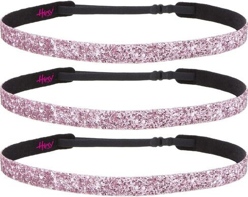 Hipsy Women's Adjustable No Slip Light Pink Bling Glitter Team Sports Headband Multi Packs in Saudi Arabia