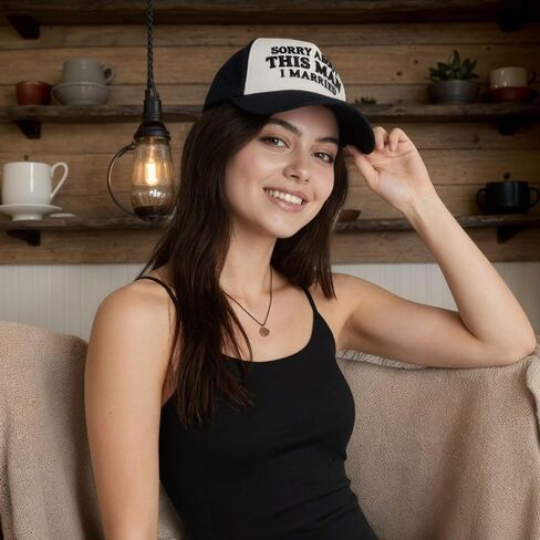 Sorry About This Man I Married – Funny Women’s Trucker Hat, 3D Embroidered Mesh Snapback Cap in Saudi Arabia