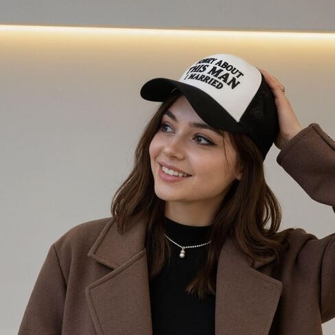 Sorry About This Man I Married – Funny Women’s Trucker Hat, 3D Embroidered Mesh Snapback Cap in Saudi Arabia