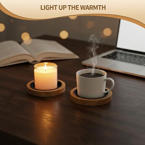Acacia Wood Candle Holder Farmhouse Decor, 2-Pack Wooden Rustic Pillar Candle Stand for Table, Candlestick Holder for Table Centerpiece Decor, Holds Candles up to 3.35In Diameter in Saudi Arabia